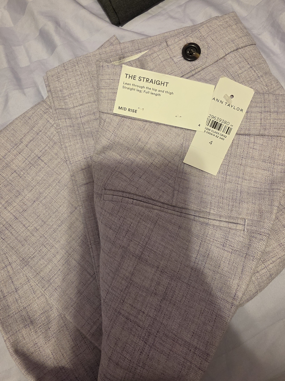 Ann Taylor Straight Dress Pants in Light Lavender